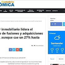 El sector inmobiliario lidera el mercado de fusiones y adquisiciones espaol, aunque cae un 27% hasta mayo